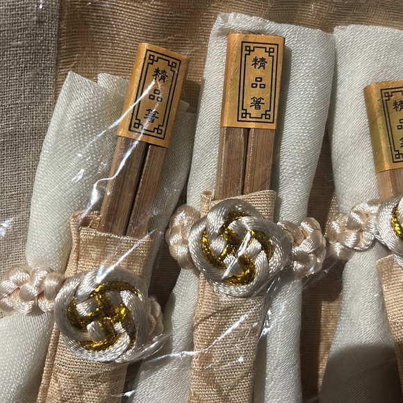 Linen table chopsticks sets of 6- NEW - Picture 3 of 6